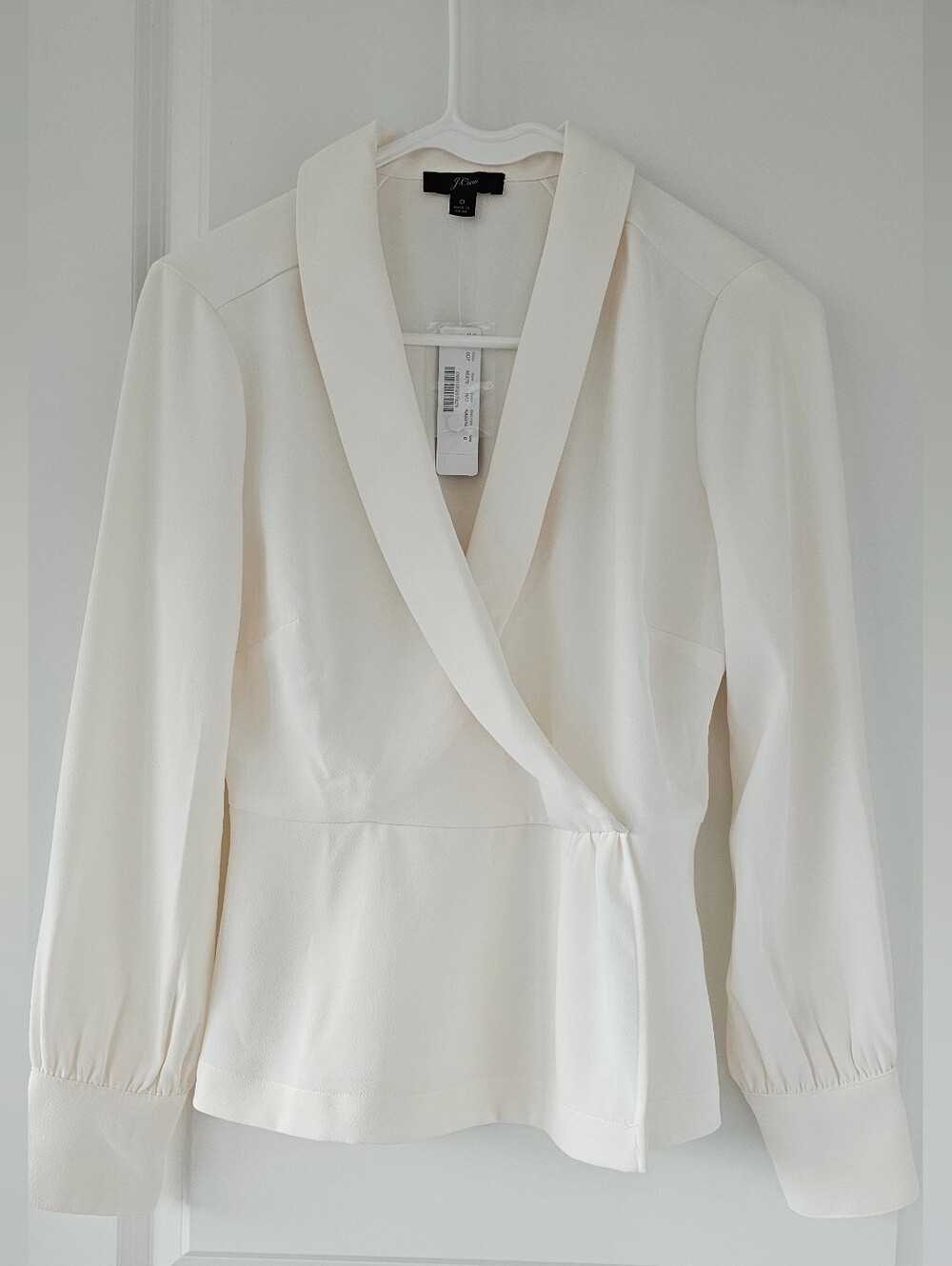 J. Crew Cream Wrap-Front Blouse